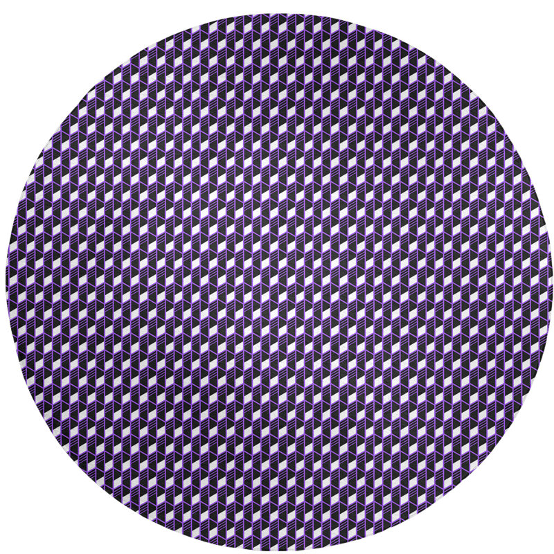 Tapis de zone mauve géométrique classique, Rond 5 pi