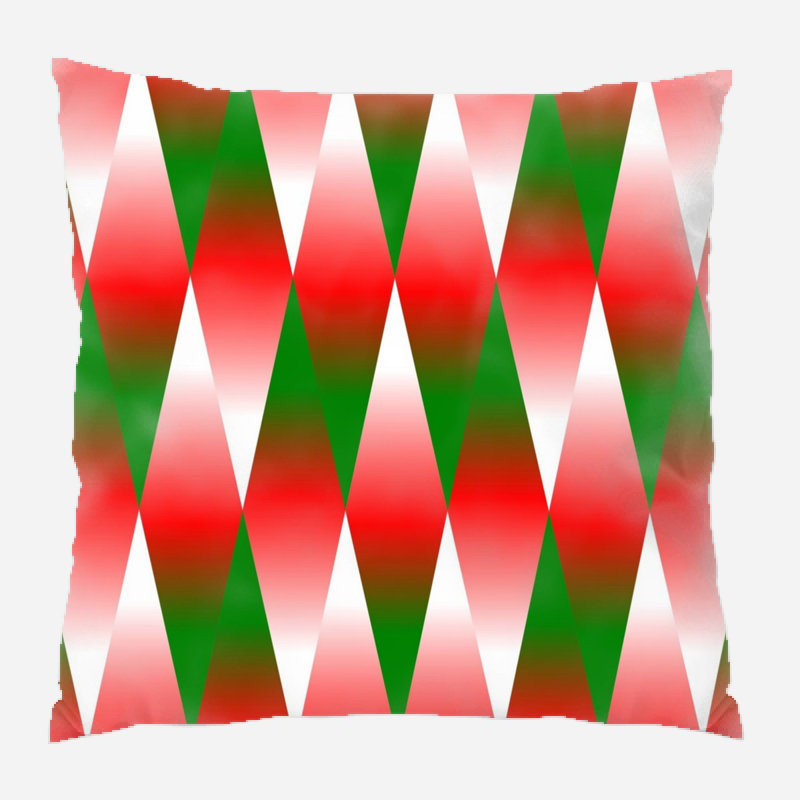 Christmas Geometric Microsuede Reversible Throw Pillow