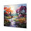 «Romantic Couple in Landscape Enchanted Garden I», impression romantique de paysage métallique