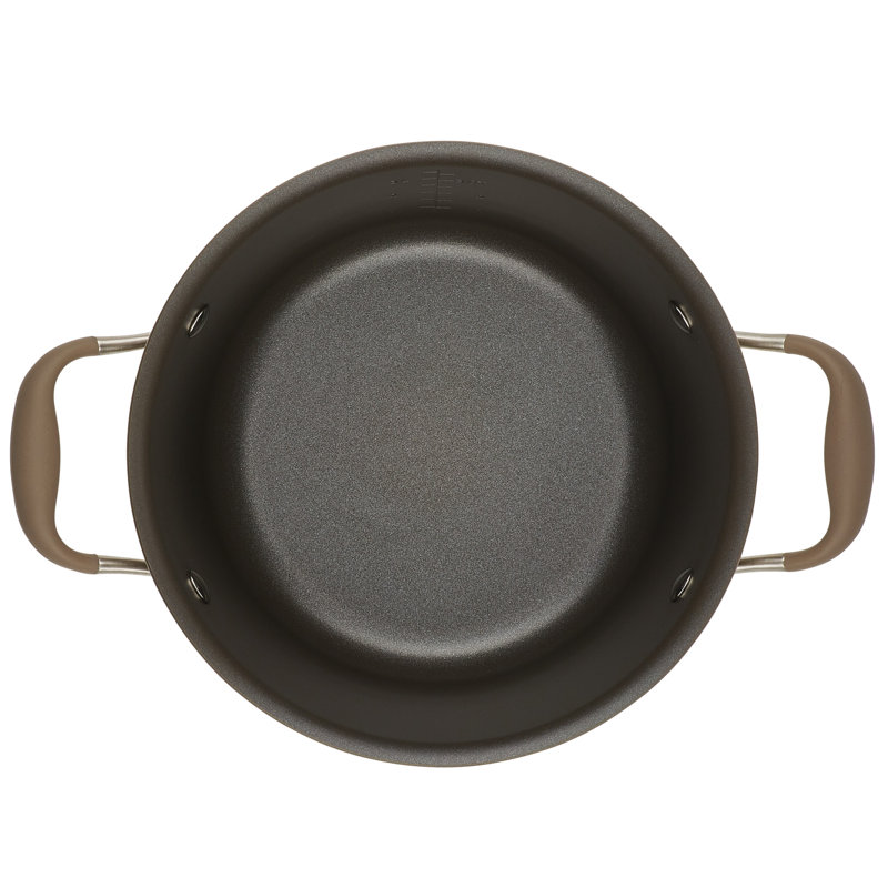 Anolon Advanced Home Hard Anodized Nonstick Saucepot With Lid, 4.5 Quart, Brown