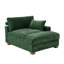 Chaise longue surdimensionnée rembourrée en chenille verte avec accoudoirs et coussins décoratifs-1717313411
