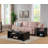 Accent Table, Sofa Side Table With Drawer 2-Tier Shelves