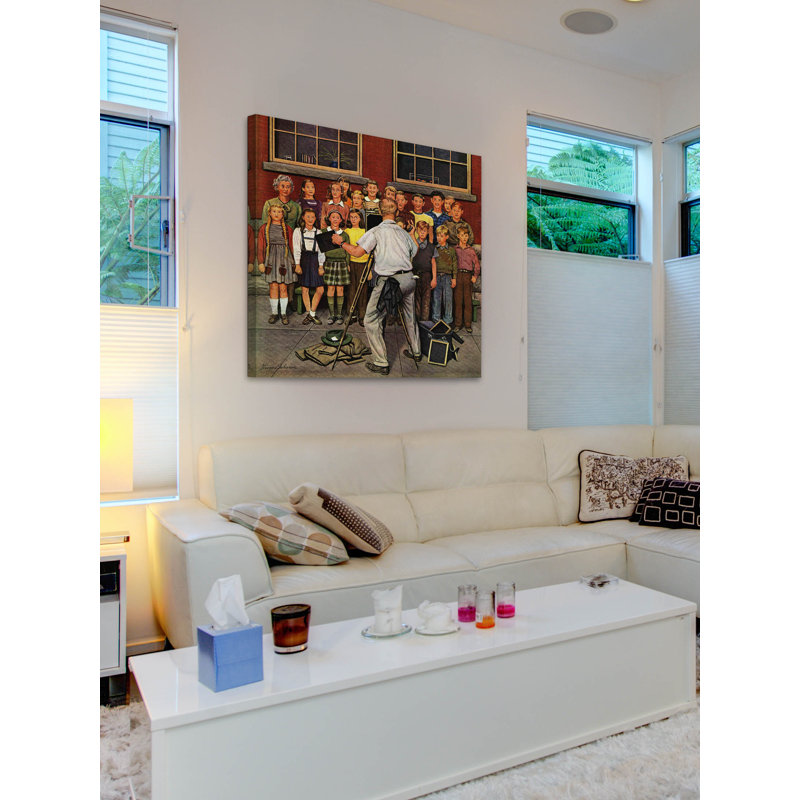 « school pictures » par stevan dohanos, reproduction d’art sur toile tendue, 40 po x 40 po