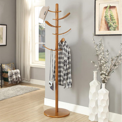 Wooden Coat Rack Wood Coat Rack Stand With 5 Hooks