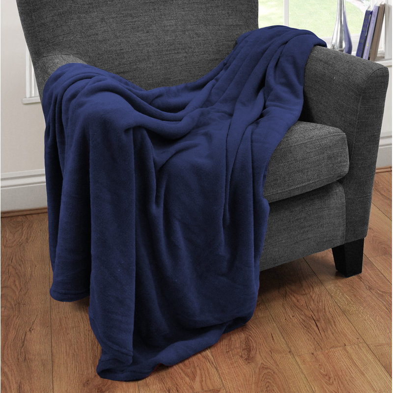 Hiltner Hand Woven Throw Blanket, Navy