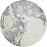 Hand Knotted Area Rug in Ivory/Blue/Yellow