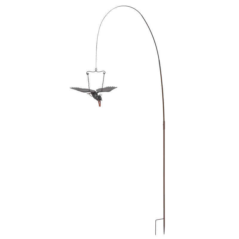 Swinging Bouncing Crow Rustic Garden Stake