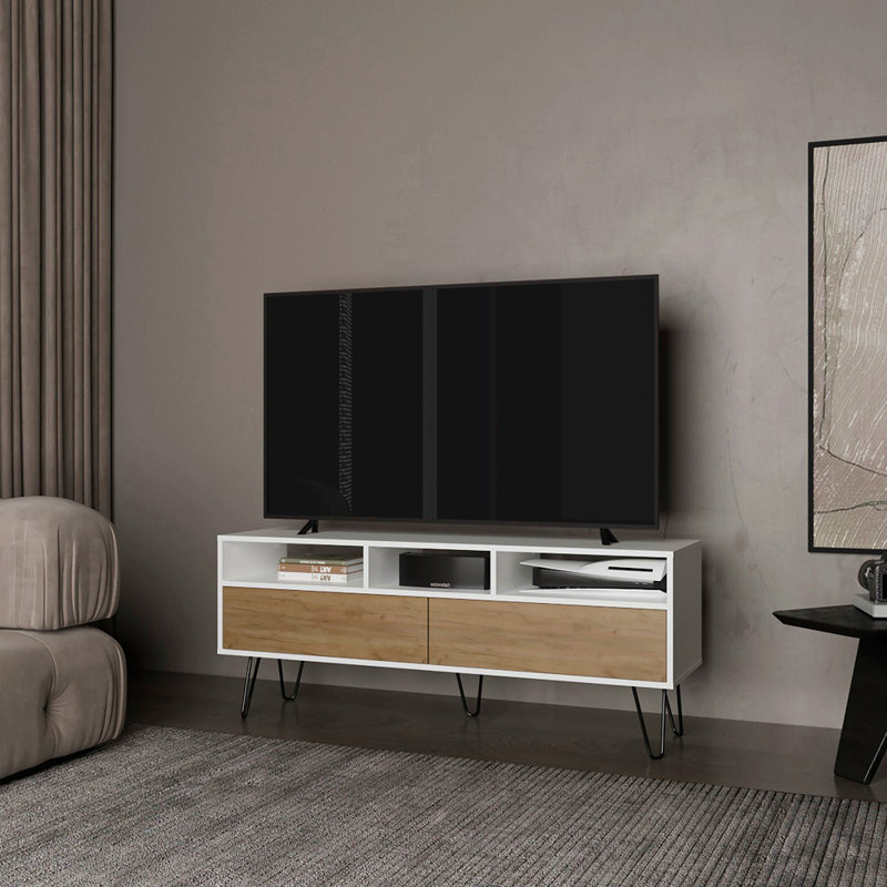 Meuble télé, salon, blanc / macadamia