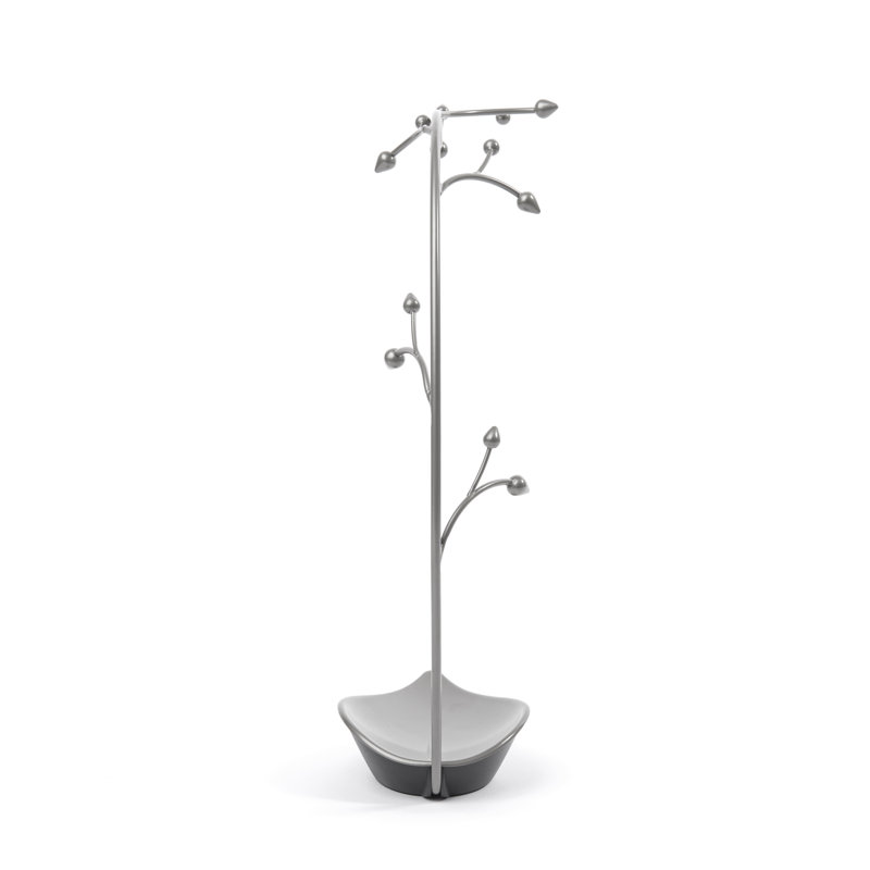 Gun Metal Orchid Jewelry Stand with Leaf Dish