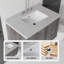 Meuble-lavabo flottant élégant avec comptoir en marbre de culture et lavabo à débordement-133668319