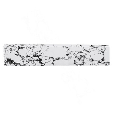 Éclaboussure latérale de lavabo de salle de bain de 22 po x 4 po, convient aux tailles de comptoir de meuble-lavabo, éclaboussure latérale en pierre de marbre, blanc panda.