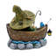 Gnome de pêche avec lanterne