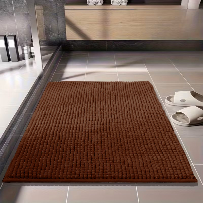 Ultra-Soft Non-Slip Absorbent Bathroom Rug, 50cm W x 80cm L, Brown