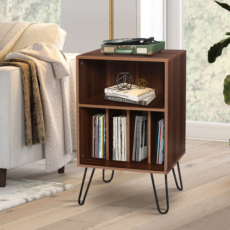 Support audio avec 2 tablettes ouvertes, Brun