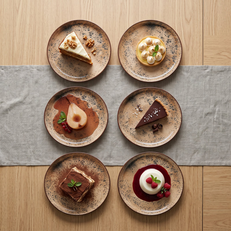 Ensemble d'assiettes à dessert en céramique