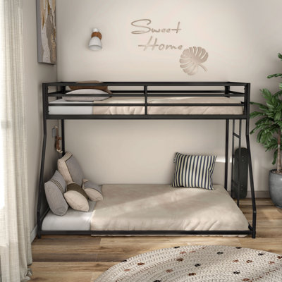 Axente Metal Twin Over Full Bunk Bed With Open Bottom