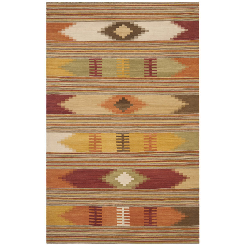 Bennett Hand Woven Wool Southwestern Rug, Rectangle 6' x 9'
