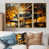 Toile avec cadre flottant or