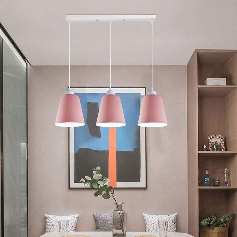 Humeyra 3 - Light Kitchen Island Pendant, No, Pink/White