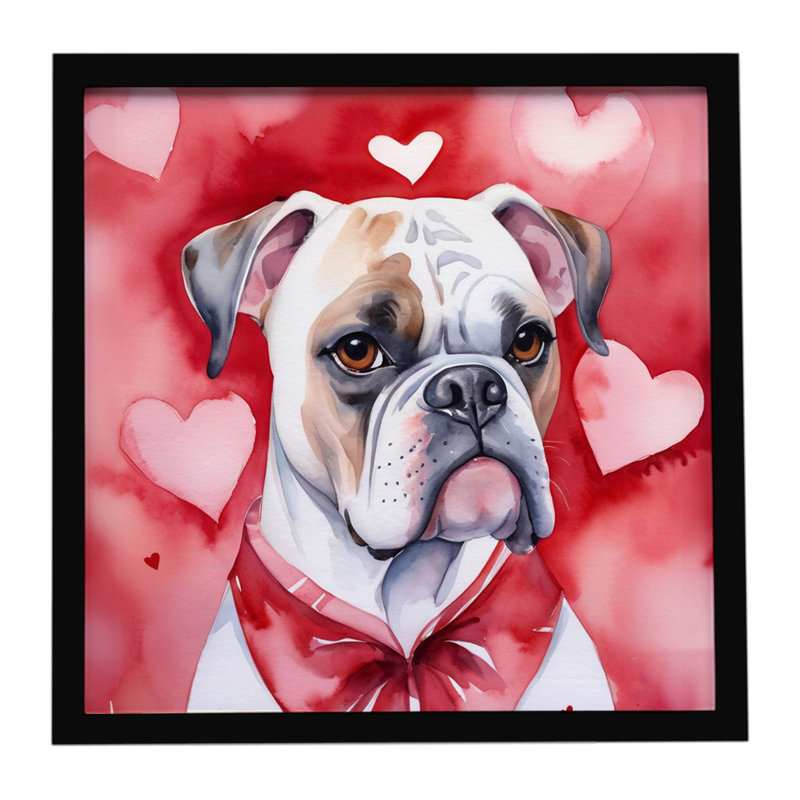 Boxer My Valentine, reproduction d'art encadrée