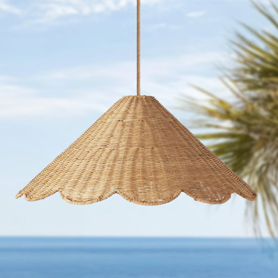 Luminaire suspendu d'extérieur en rotin Daisy Cone