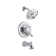 Lahara Tub and Shower Faucet Trim with Lever Handles and Monitor
