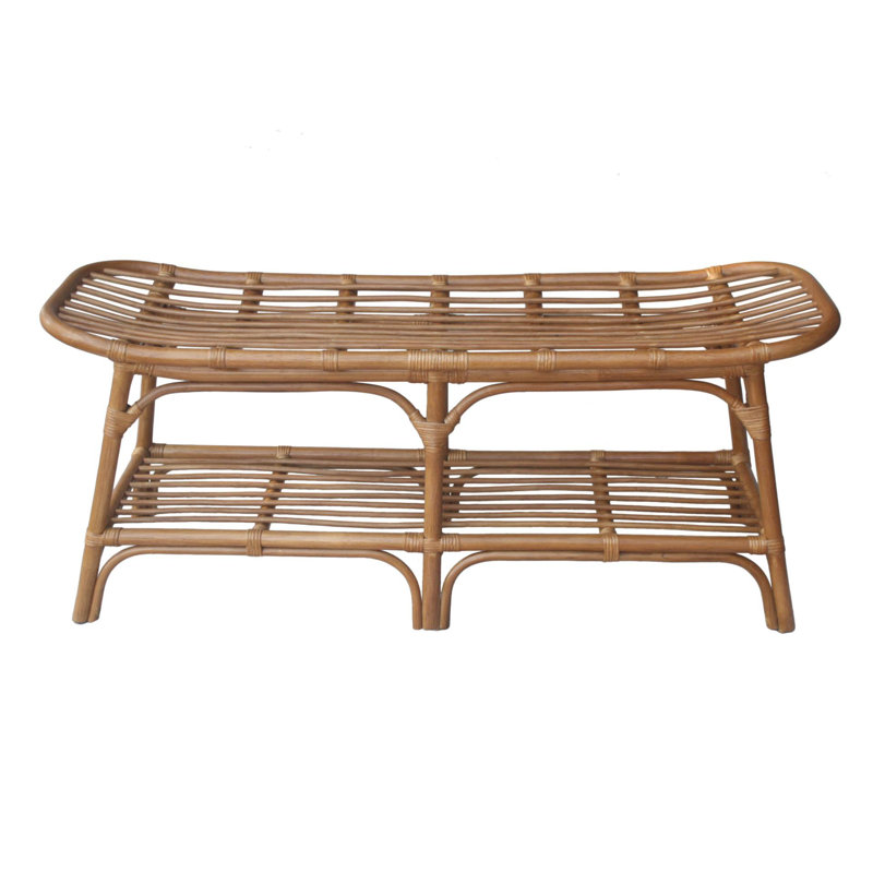 Leclerc Wicker Storage Bench, Brown