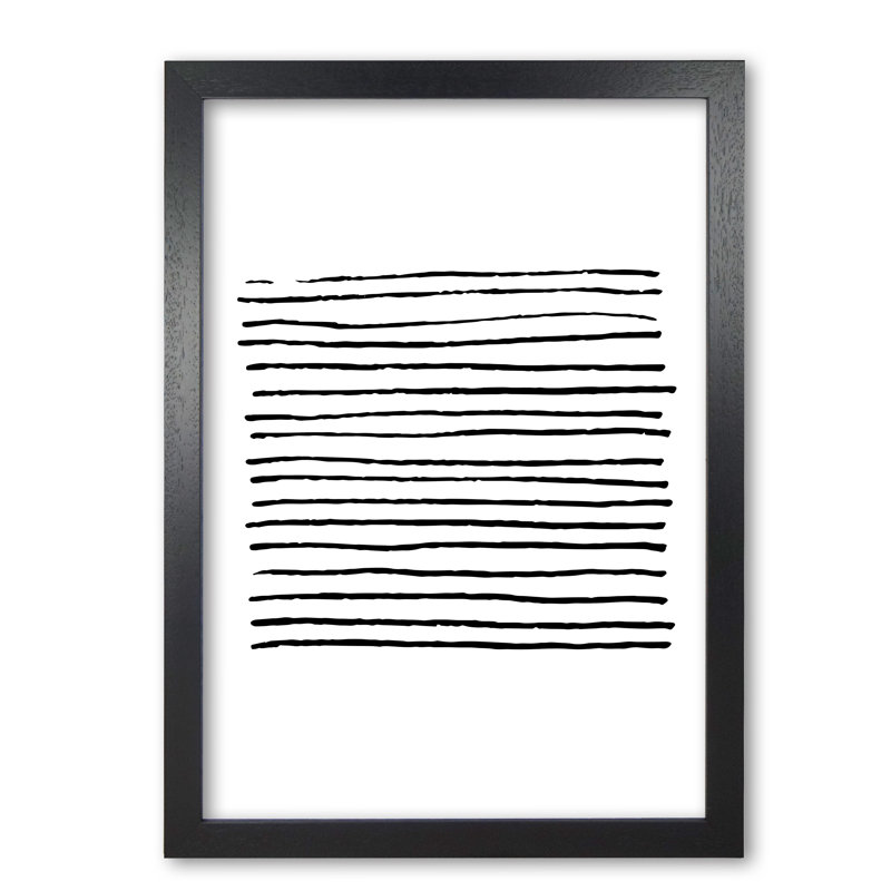 Black Zebra Lines Abstract - Print, 30 cm H x 21 cm W x 5 cm D, Black Grain Frame