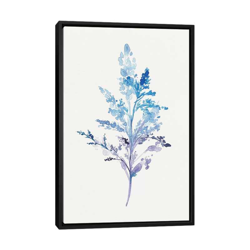 « fantaisiste botanique ii », impression sur toile, H 26 po x l 18 po x P 1,5 po, Toile encadrée noire, Pas de tapis