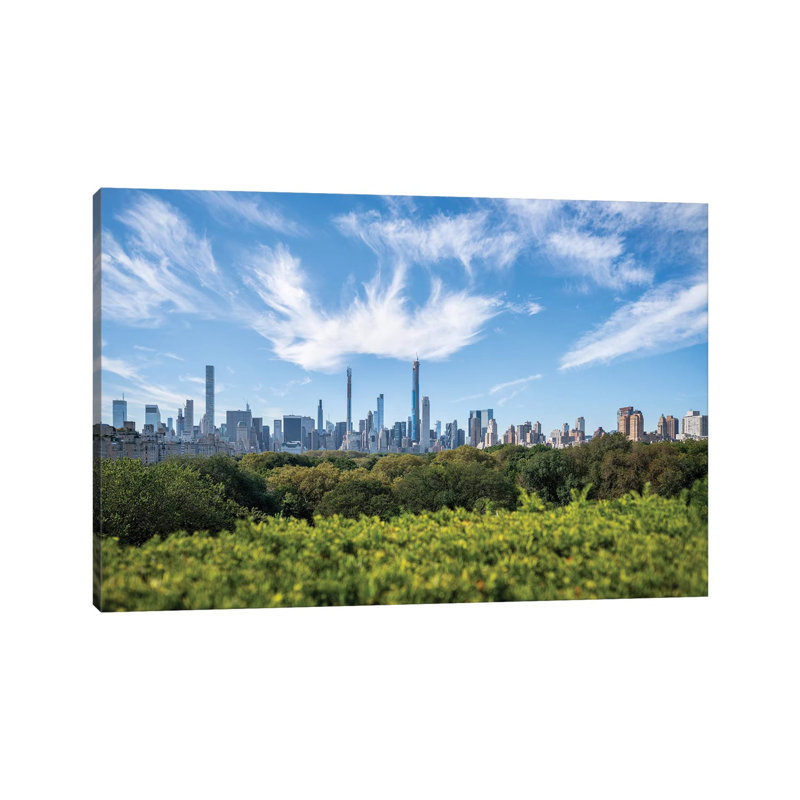 Midtown Manhattan Skyline And Central Park by Jan Becke - Wrapped Canvas Print, 20.32 cm H x 30.48 cm W