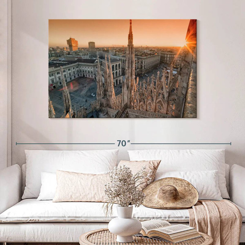 Milan Square Sunset, 32" H x 48" W