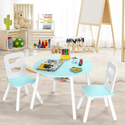 Kraig Kids 3 Piece Round Play Or Activity Table and Chair Set