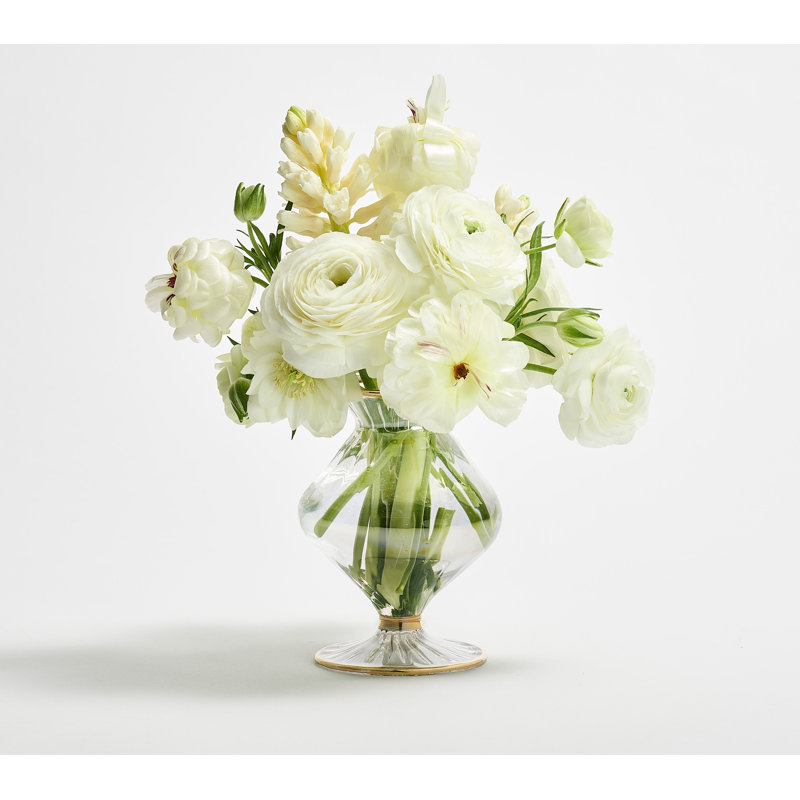 F2023 Handmade Glass Table Vase, Clear