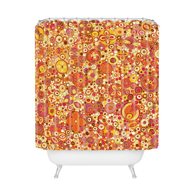 Rideau de douche simple Adilene + crochets