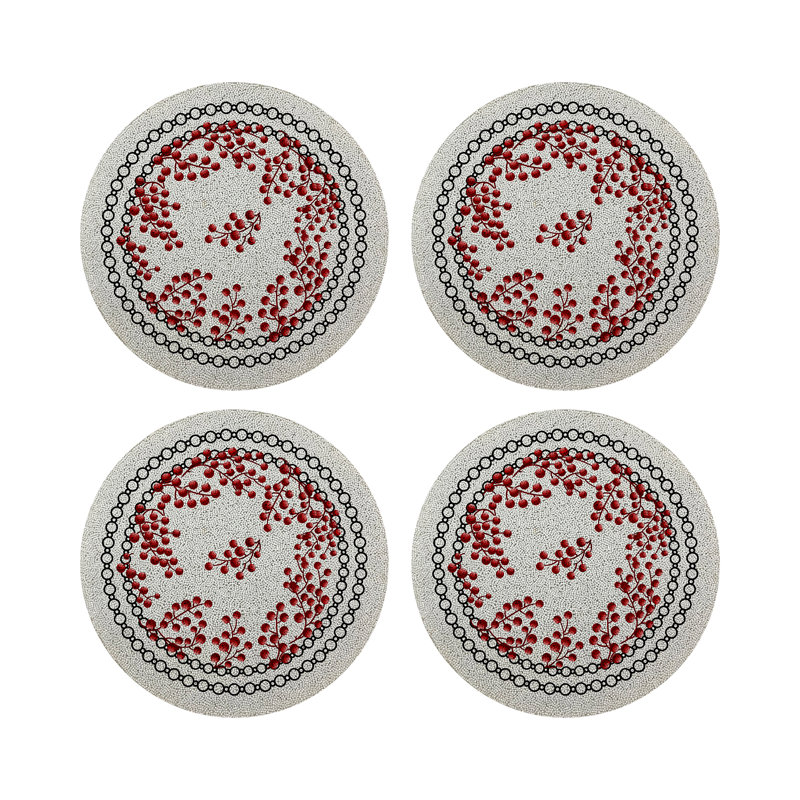 Glass Beads Round Beaded Placemats