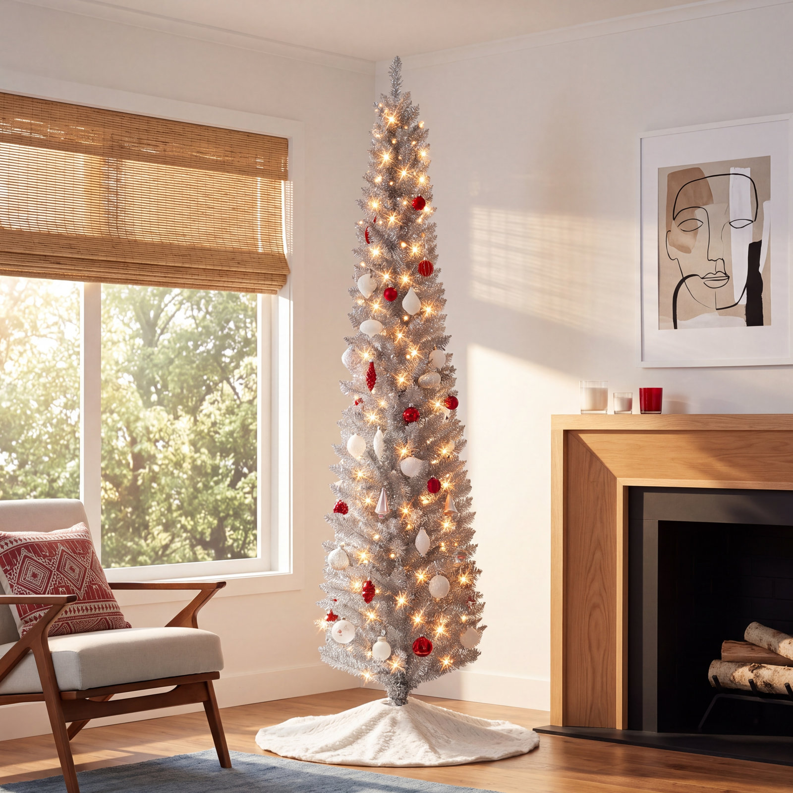 Grodin Lighted Artificial Christmas Tree, 6'