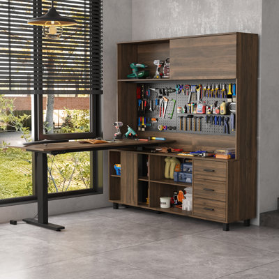 Garage Cabinet With Adjustable Workbench