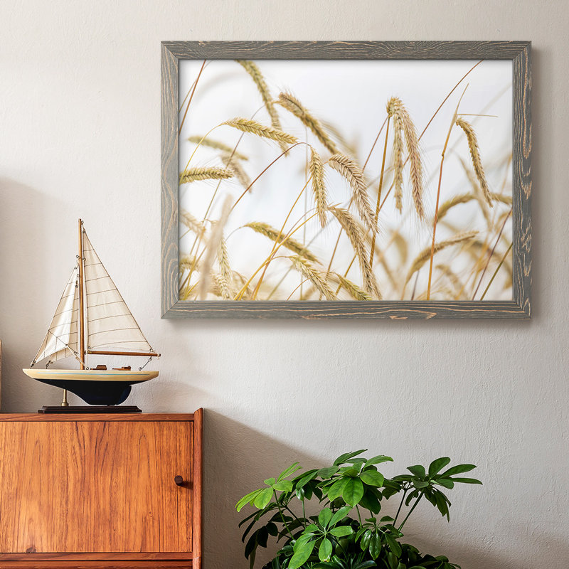 Blé encadré sur toile, H 18 po x l 26 po, Gris