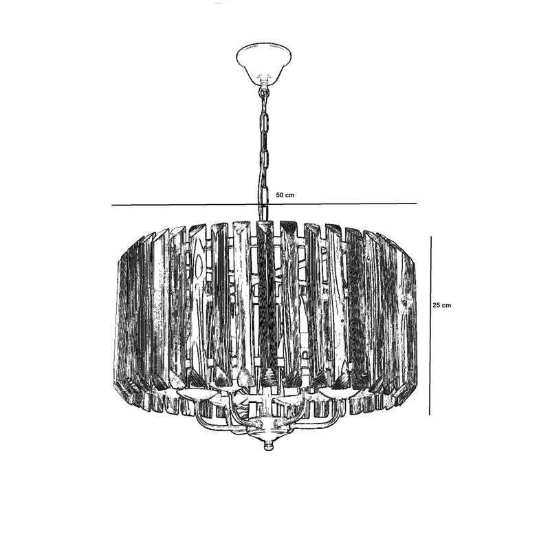 Bjerne 6 - Light Walnut/Black Drum Pendant