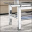 Table basse rectangulaire en verre trempé pour le salon, table basse pour la salle d'attente, table basse d'appoint moderne avec pieds en miroir en acier inoxydable, plateau de table en verre avec tablette inférieure, H 18 po, argent