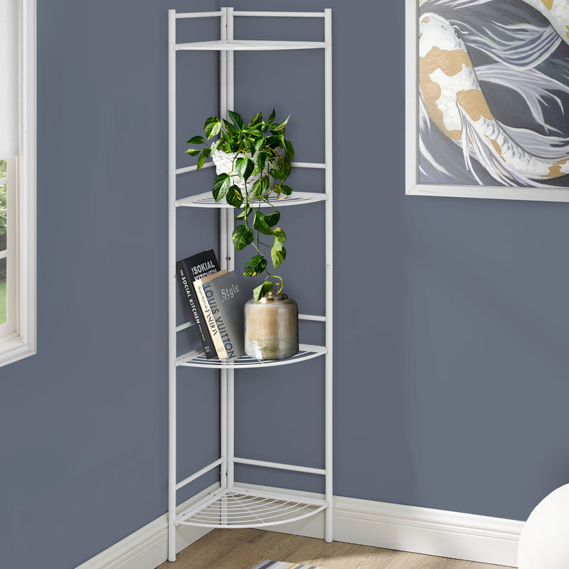Bibliothèque Neponset, bibliothèque, étagère, d'angle, 3 niveaux, H 58 po, bureau, chambre à coucher, métal, contemporain