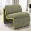 Fauteuil luxueux luxueux, coussin en mousse, siège allongé courbé et rembourré, style moderne