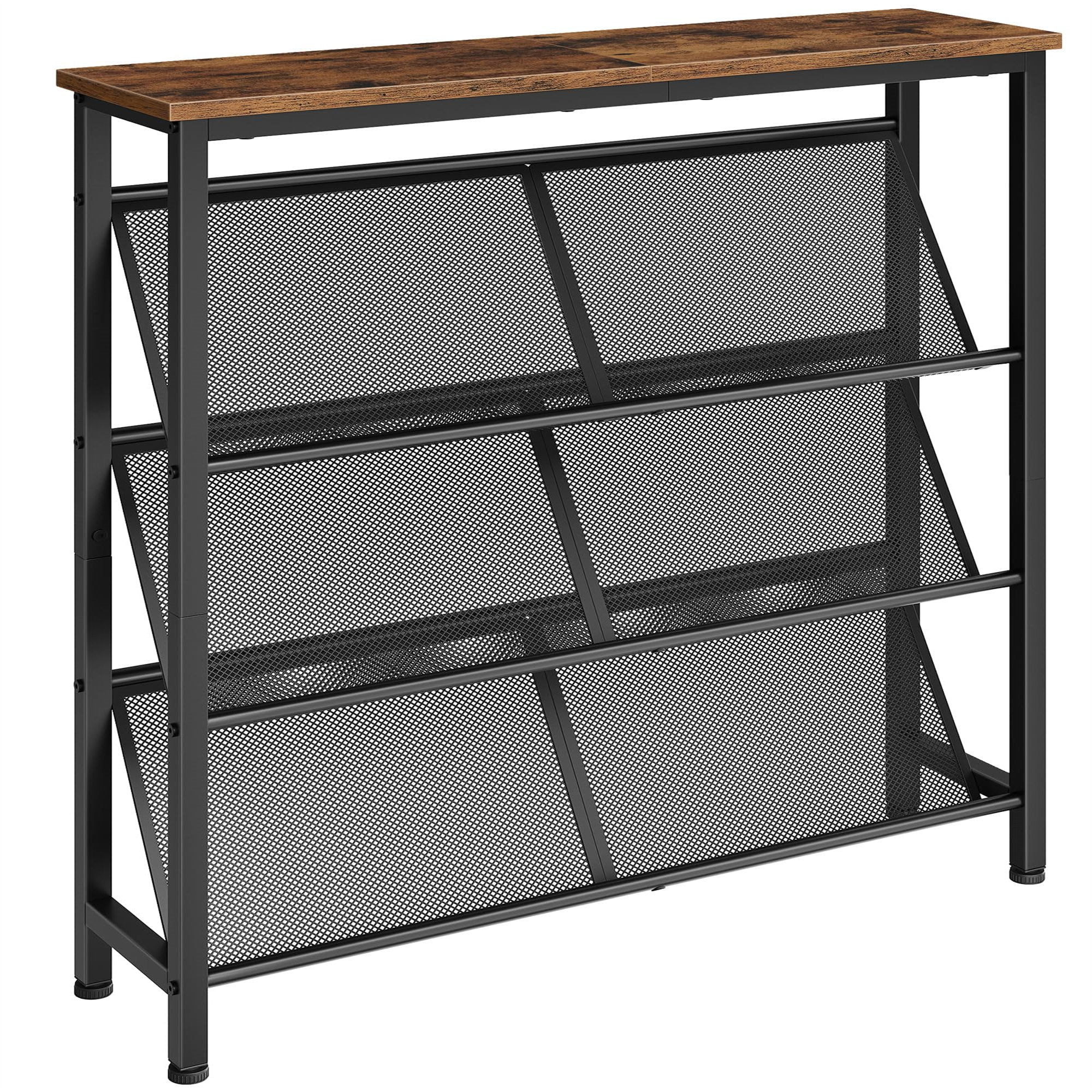 Borough Wharf Narrow Shoe Rack, 4-Tier Slanted Shoe Storage Shelf ...