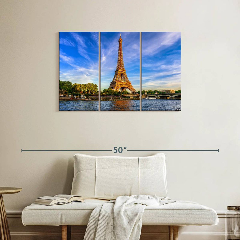 Hannes River Seine Eiffel Tower, 24" H x 38" W