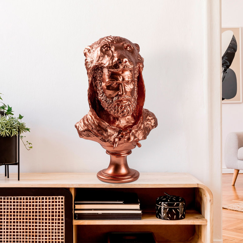 Hand-Painted Decorative Object, Copper Color, 11.8 x 19.3 x 8.7 inches | 100% Polyester Material | Unique Art Piece with Distinctive Color Variations | Perfect for Home Decor & Stylish Accents