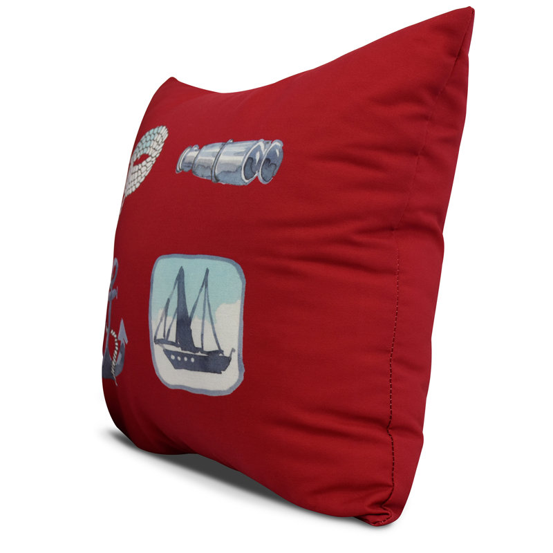 Nantucket Reversible Throw Pillow, Red, 26" x 26"