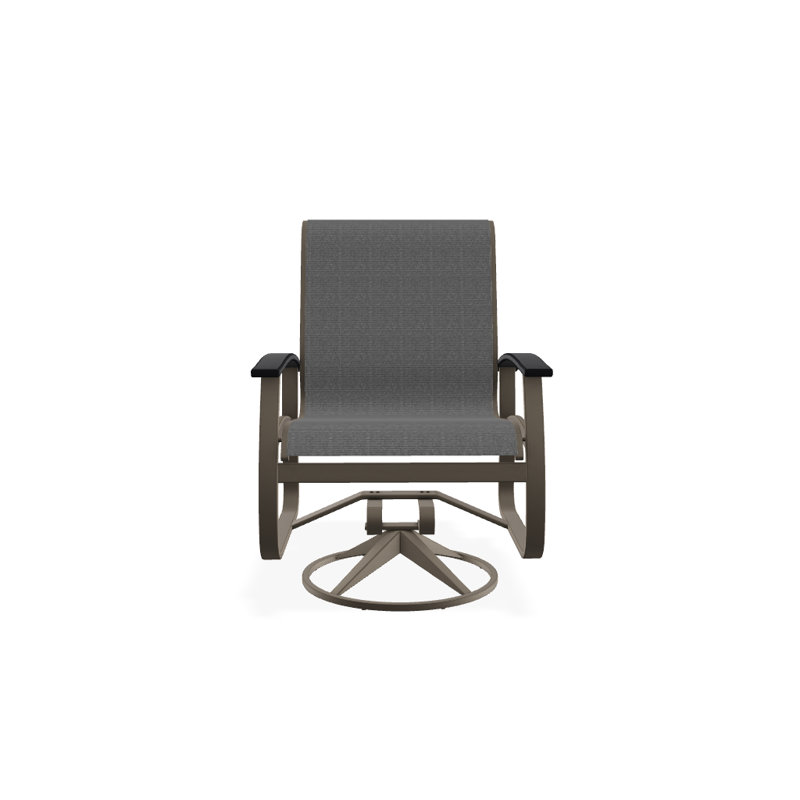 Belle Isle Outdoor Dining Armchair, Titanium Sunbrella®, Black P70, Textured Snow