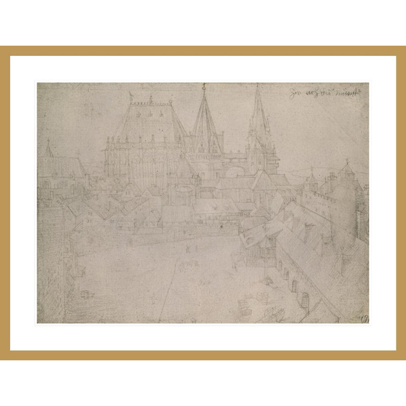 «The Minster at Aachen» par Albrecht Dürer, impression giclée sur cadre, H 32,17 po x l 41,5 po