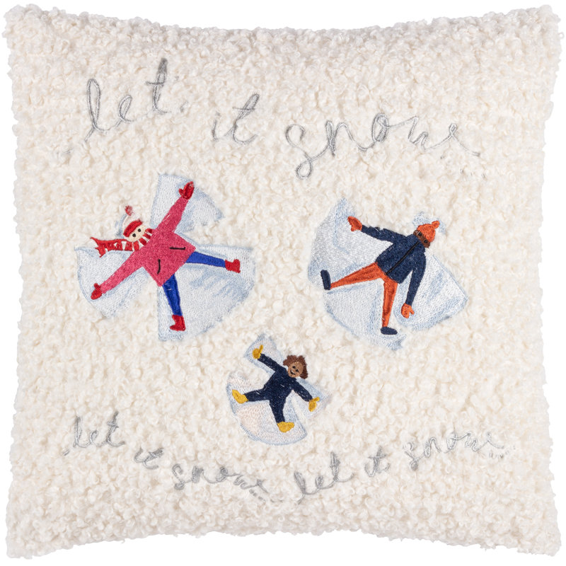 Abstract White Square Throw Cushion