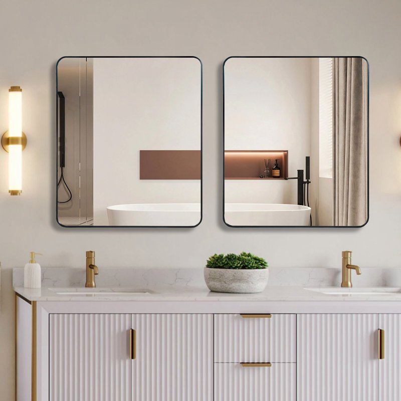 Miroir mural de salle de bain 30 "x 36", Noir